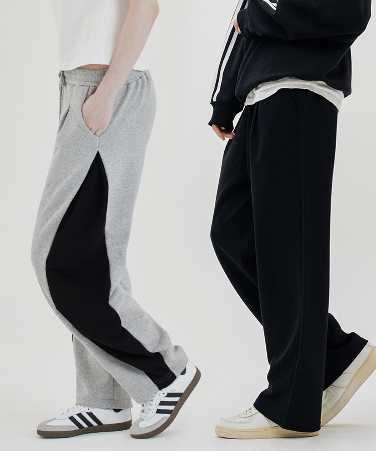 유라이프지(ULIFEZIP) [SET] 레디 우먼 핀턱 배색 와이드 팬츠 3 Color [ULZT_0701]