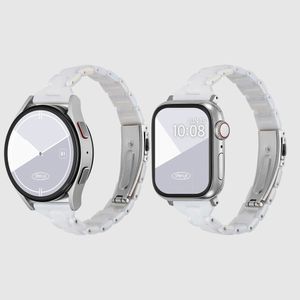 슬림 크리스탈 애플워치 스트랩 3 울트라 3 SE2 갤럭시워치 6 호환 밴드 - 펄 화이트