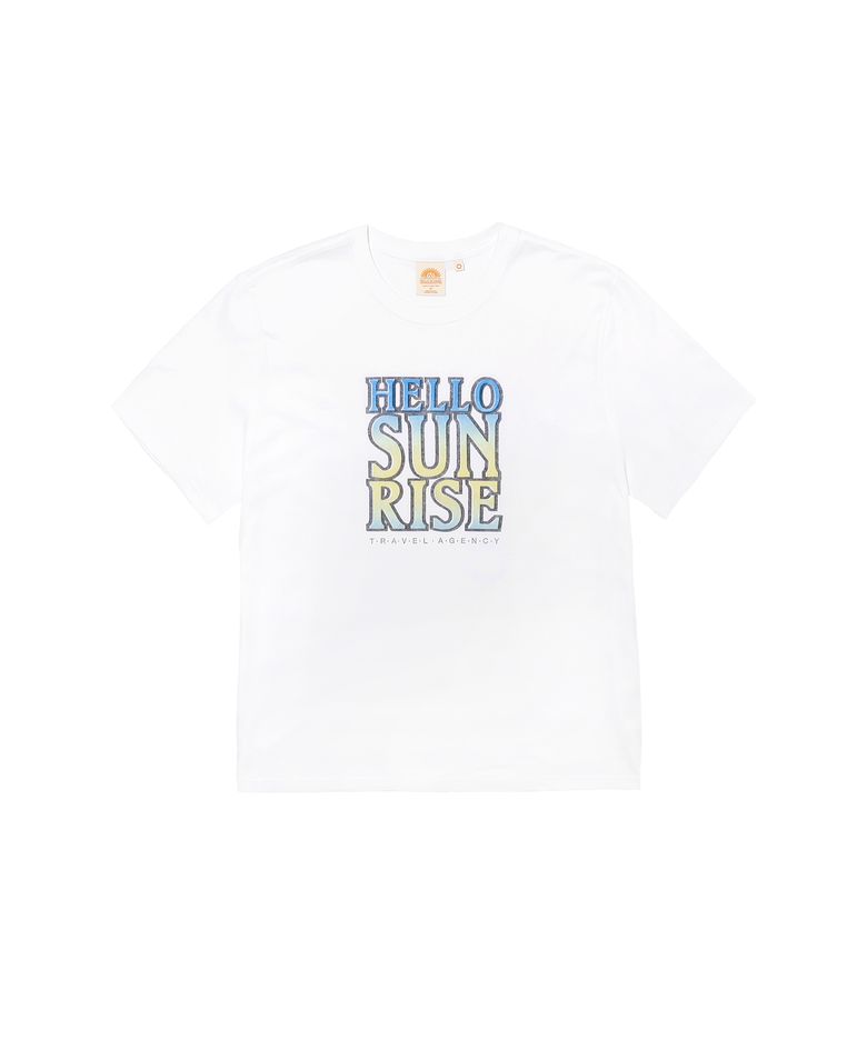 Hello Sunrise Gradient Typo Tee_White