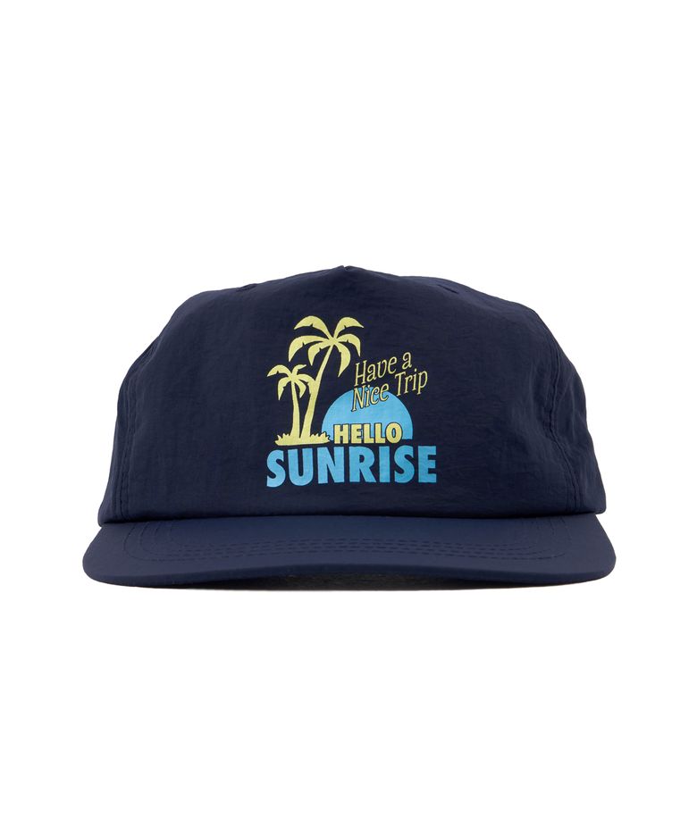 90s Palm Tree Relaxed Fit 5Panel Cap_Navy