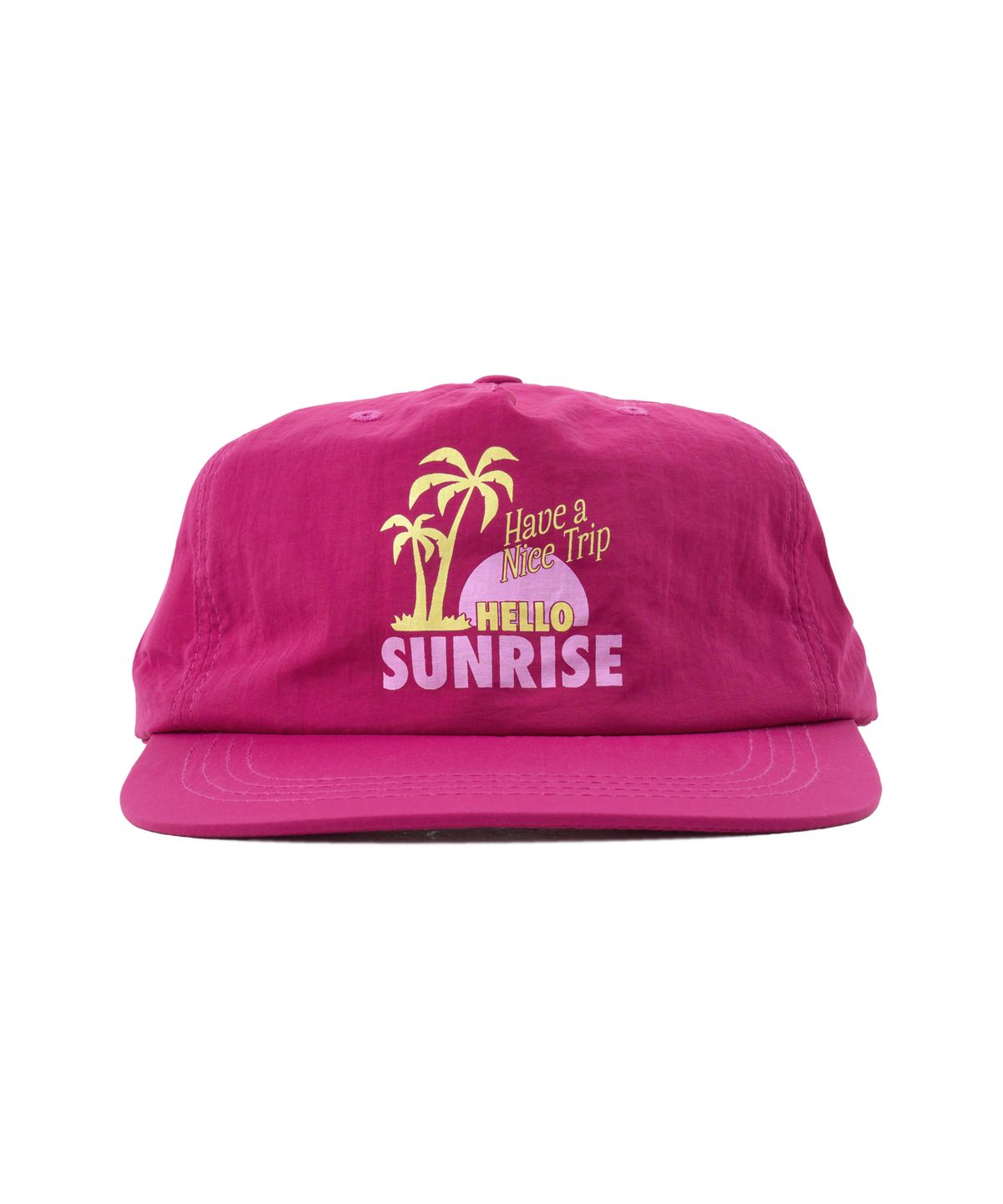 헬로 선라이즈(HELLO SUNRISE) 90s Palm Tree Relaxed Fit 5Panel Cap_Magenta Pink