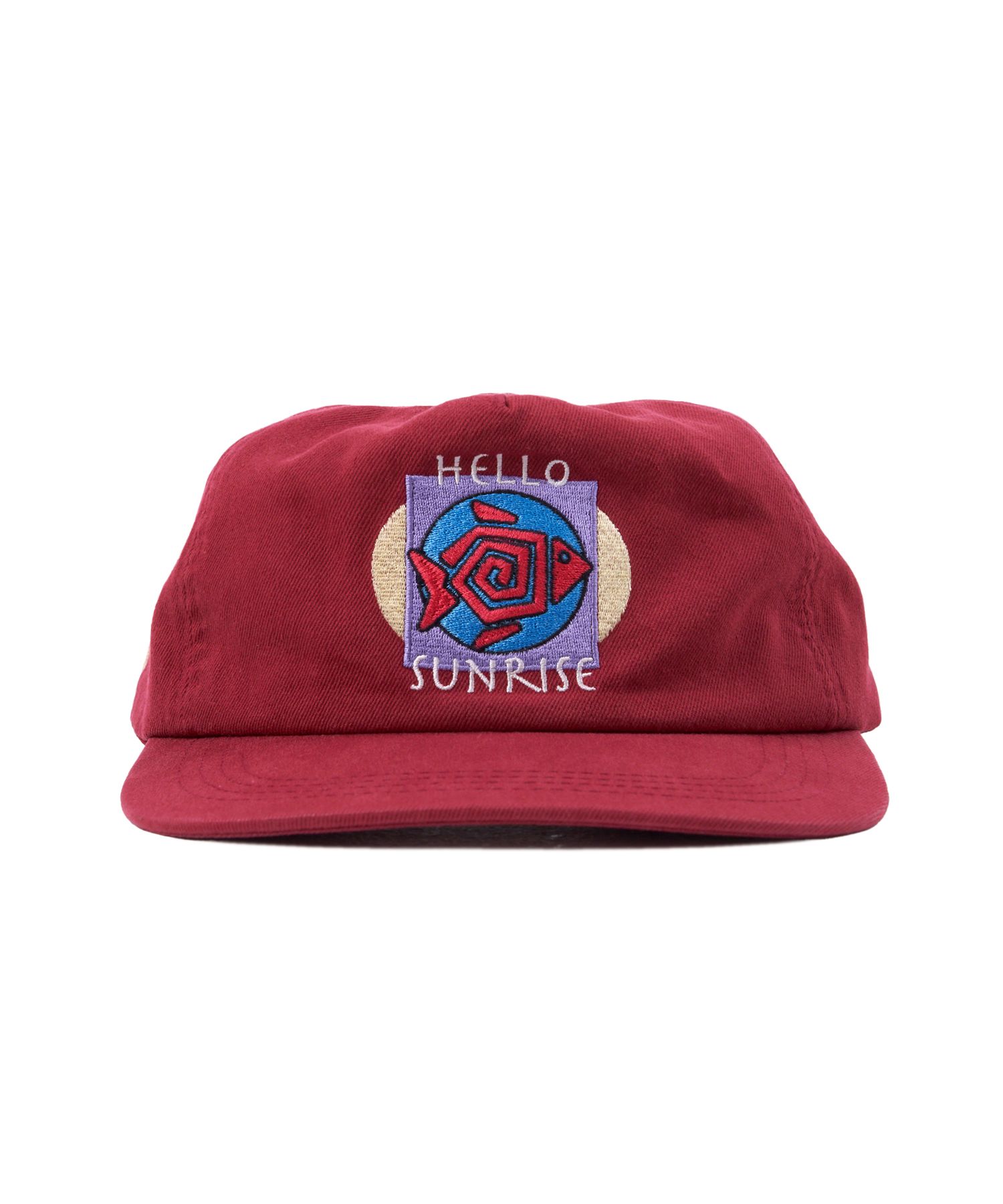 【HELLO SUNRISE】 Fish Logo Relaxed Fit 5Panel Cap /追跡付 HELLO SUNRISE HS Ethnic Fish 6Panel Cap