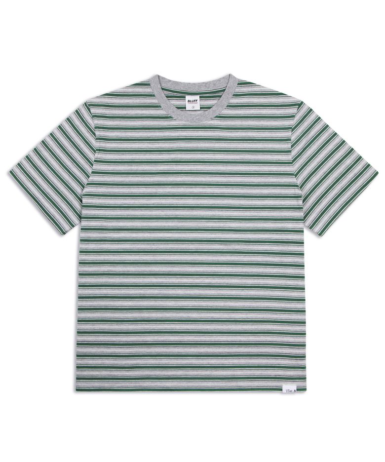 THE.B 유로 빈티지 스트라이프 티셔츠 [GREEN/GREY]
