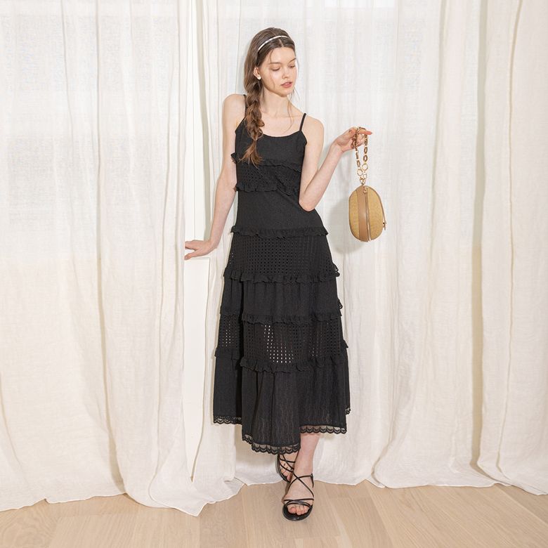 DD_Hollow leaf straps dress_BLACK