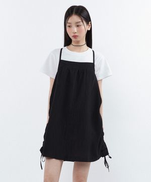 (우먼) WAVE 심볼 슬리브리스 원피스_블랙