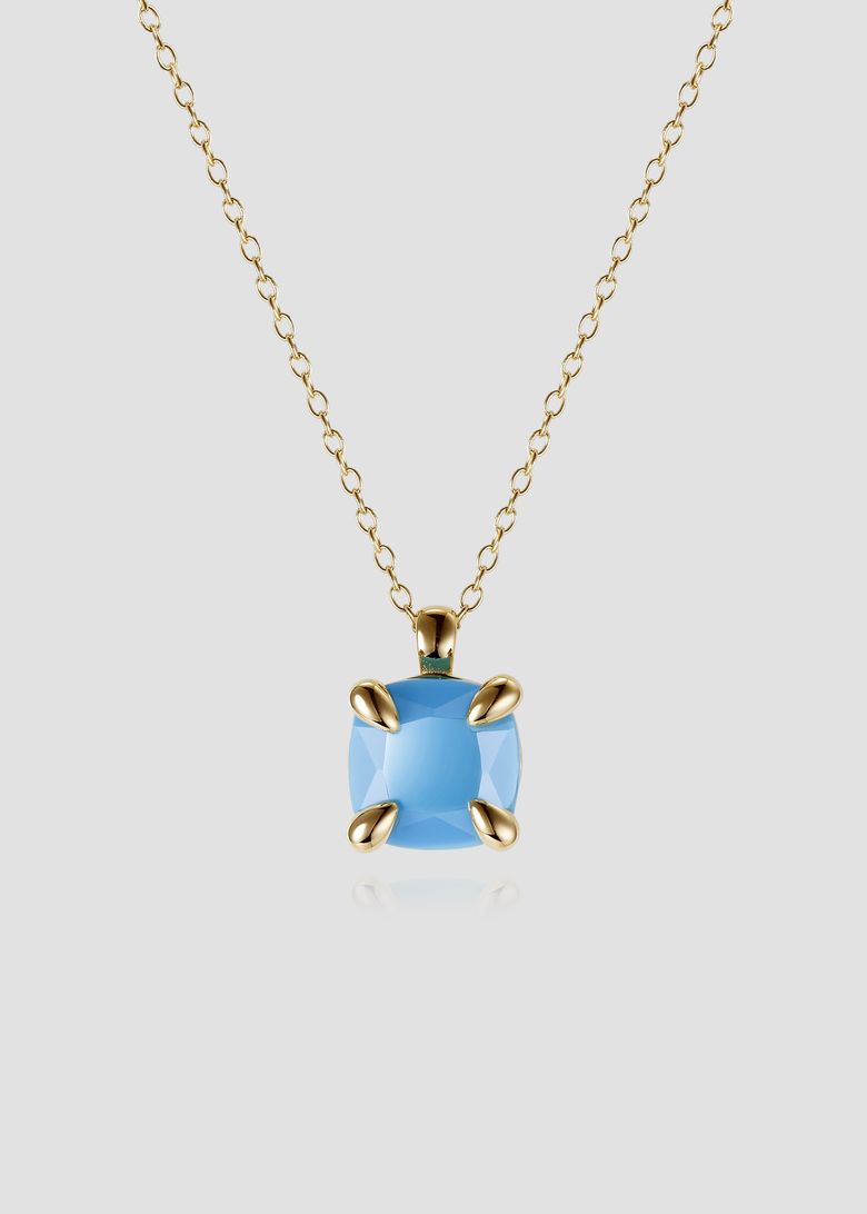 Turqouise Giant Prong Necklace_Gold