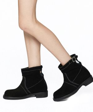 빈티지 비브람 스웨이드 앵클부츠 블랙