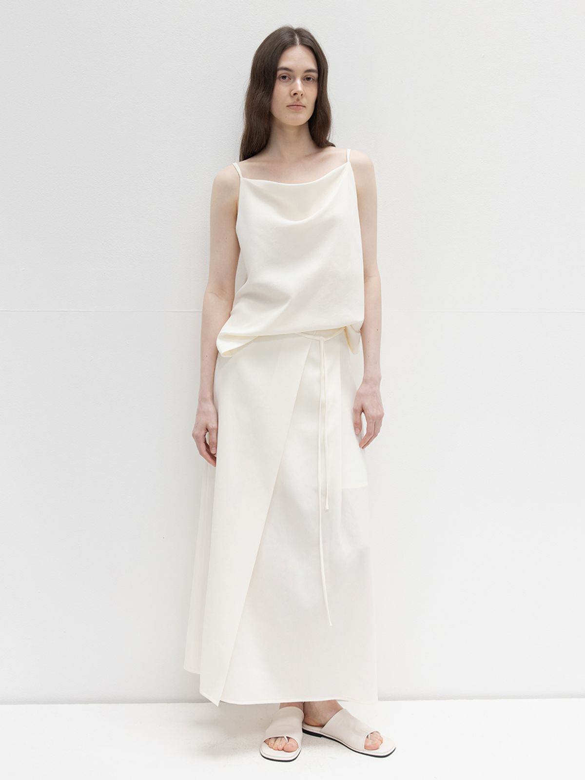 레이스(RRACE) Wrap Maxi Slit Skirt_Cream