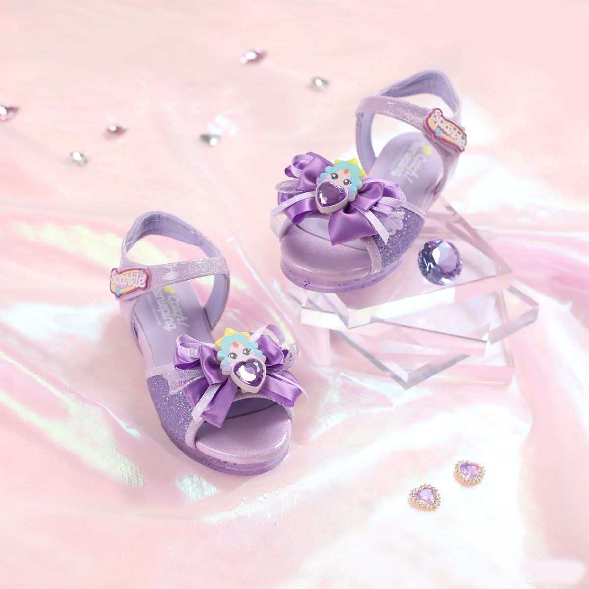 슈마커 키즈(SHOEMARKERKIDS) 웨버 캐치 티니핑 초롱핑 LED 플랫 샌들 (0097154) WV25307 PL