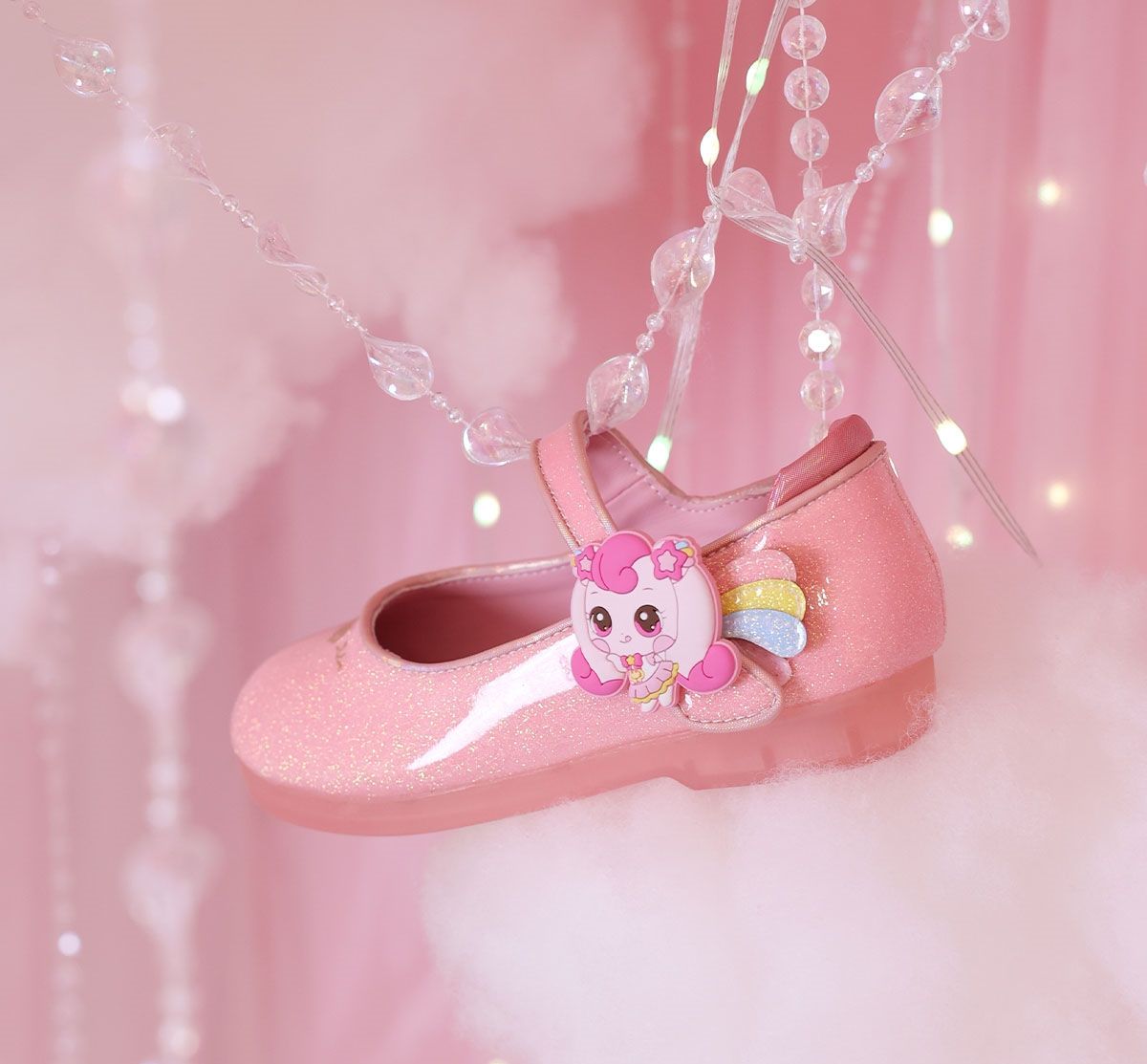 슈마커 키즈(SHOEMARKERKIDS) 웨버 캐치 티니핑 하츄핑 LED 글리터 플랫 (0096137) WV25029 PK