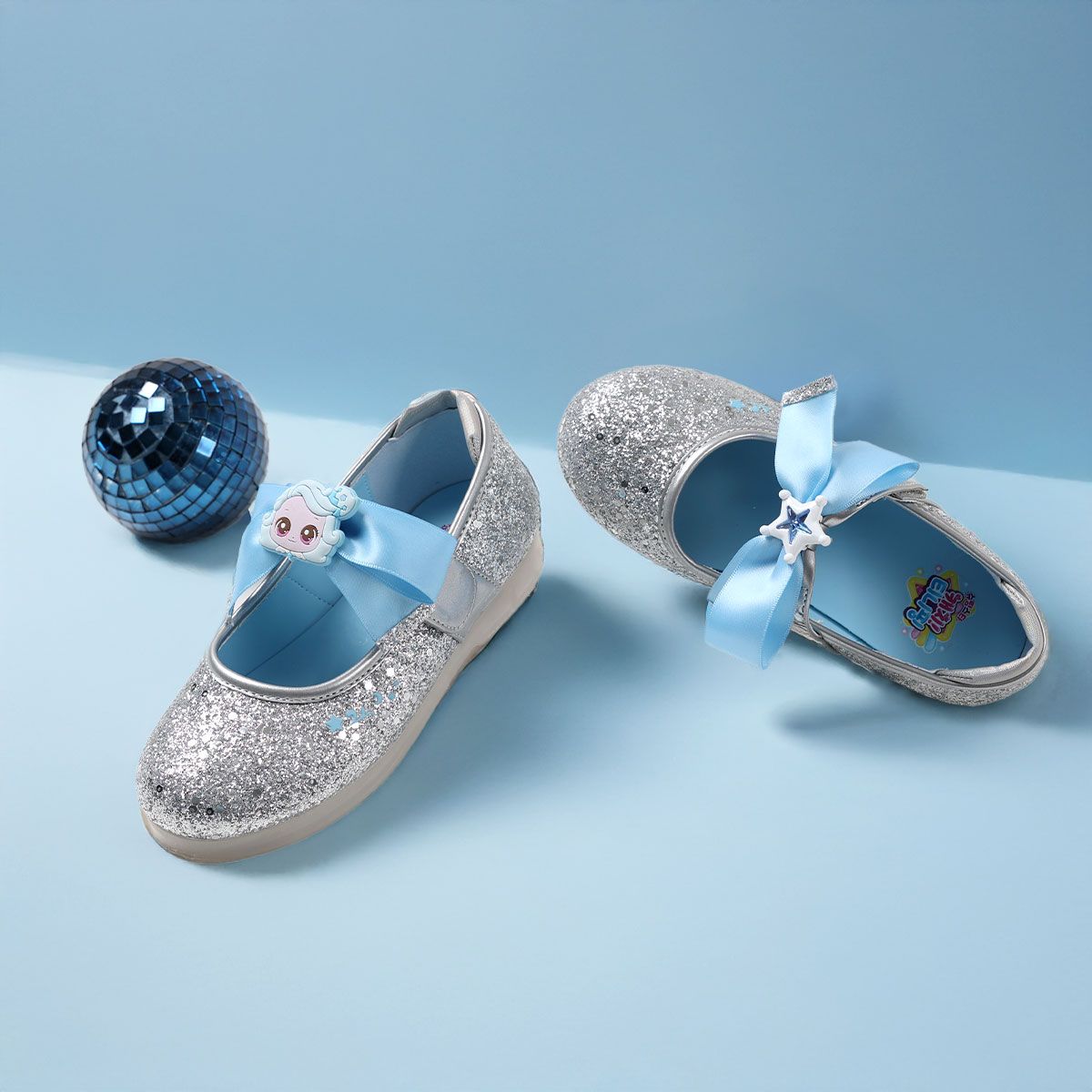 슈마커 키즈(SHOEMARKERKIDS) 웨버 캐치 티니핑 빛나핑 LED 리본 플랫  (0096134) WV25028 SV