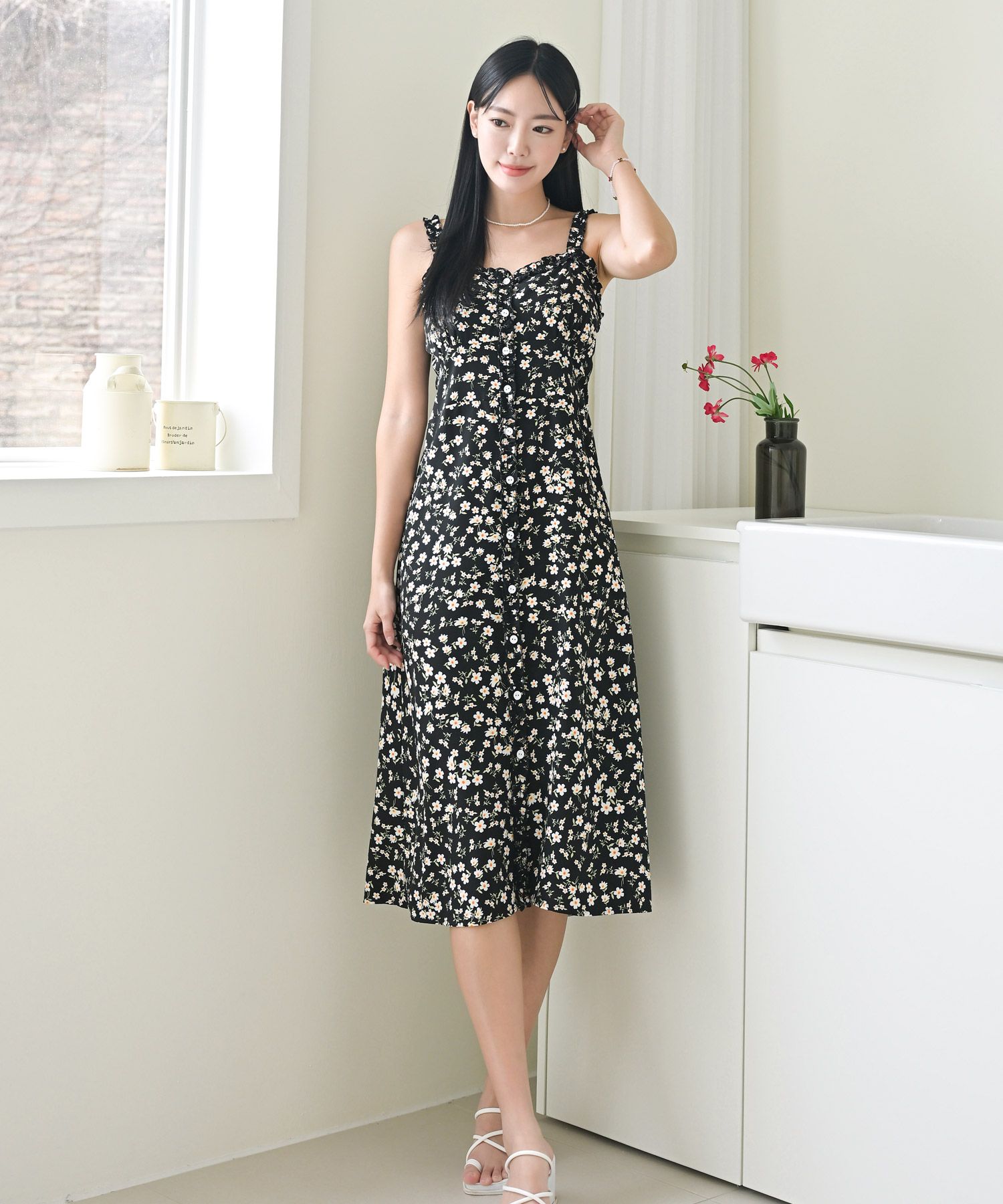 MUSINSA公式 | HERRINGBONE レディース フラワー 夏 袖なし フリル