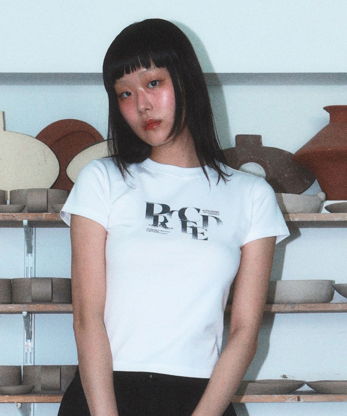 키치어리(KITSCHEERY) Proceed T-shirt (White)