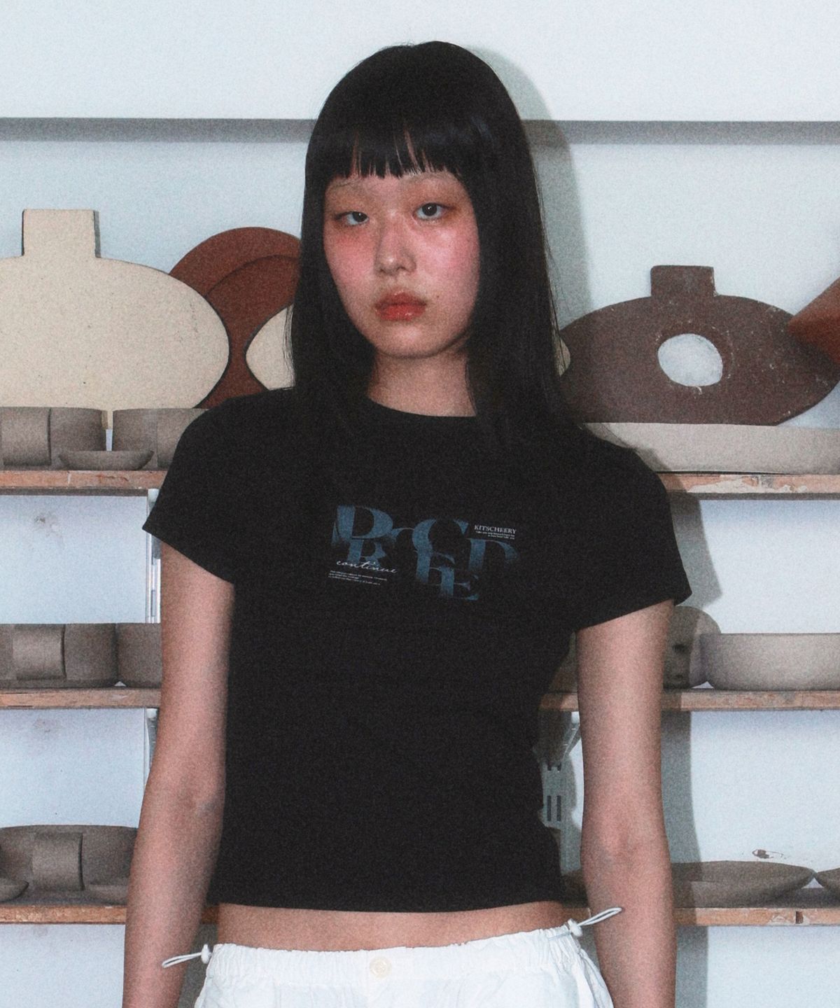 키치어리(KITSCHEERY) Proceed T-shirt (Black)