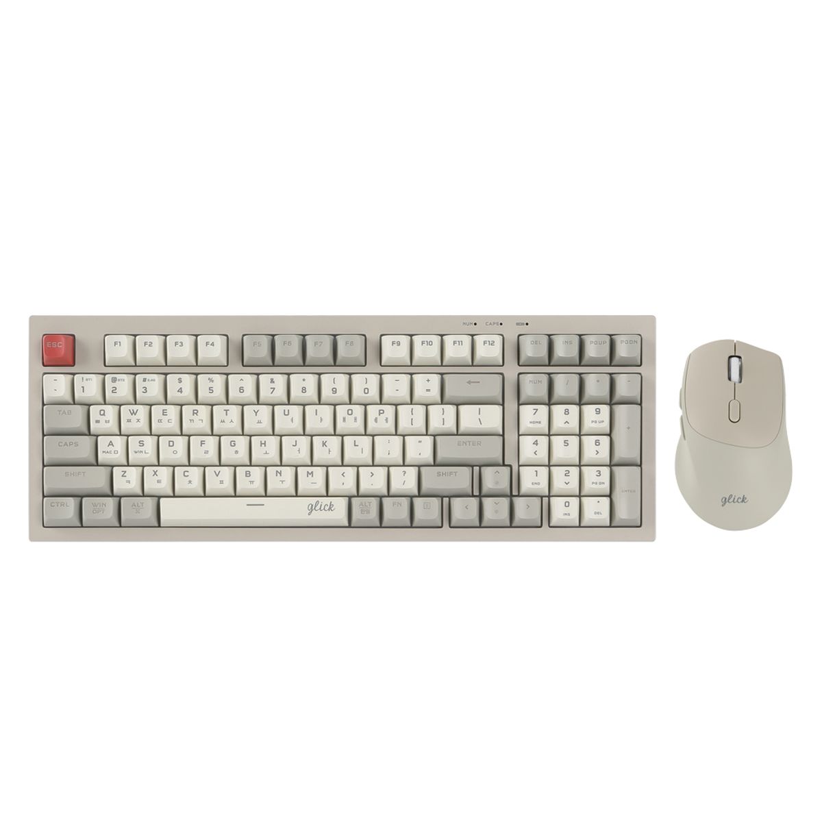 지클릭커(G-CLICKER) 오피스프로 WMK50 사일런스 M RGB 풀윤활 무소음 방수 무선 블루투스 98 키보드 마우스 세트 ...