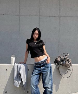 여성 우븐라벨 립 베이비 티 47C200G UB1