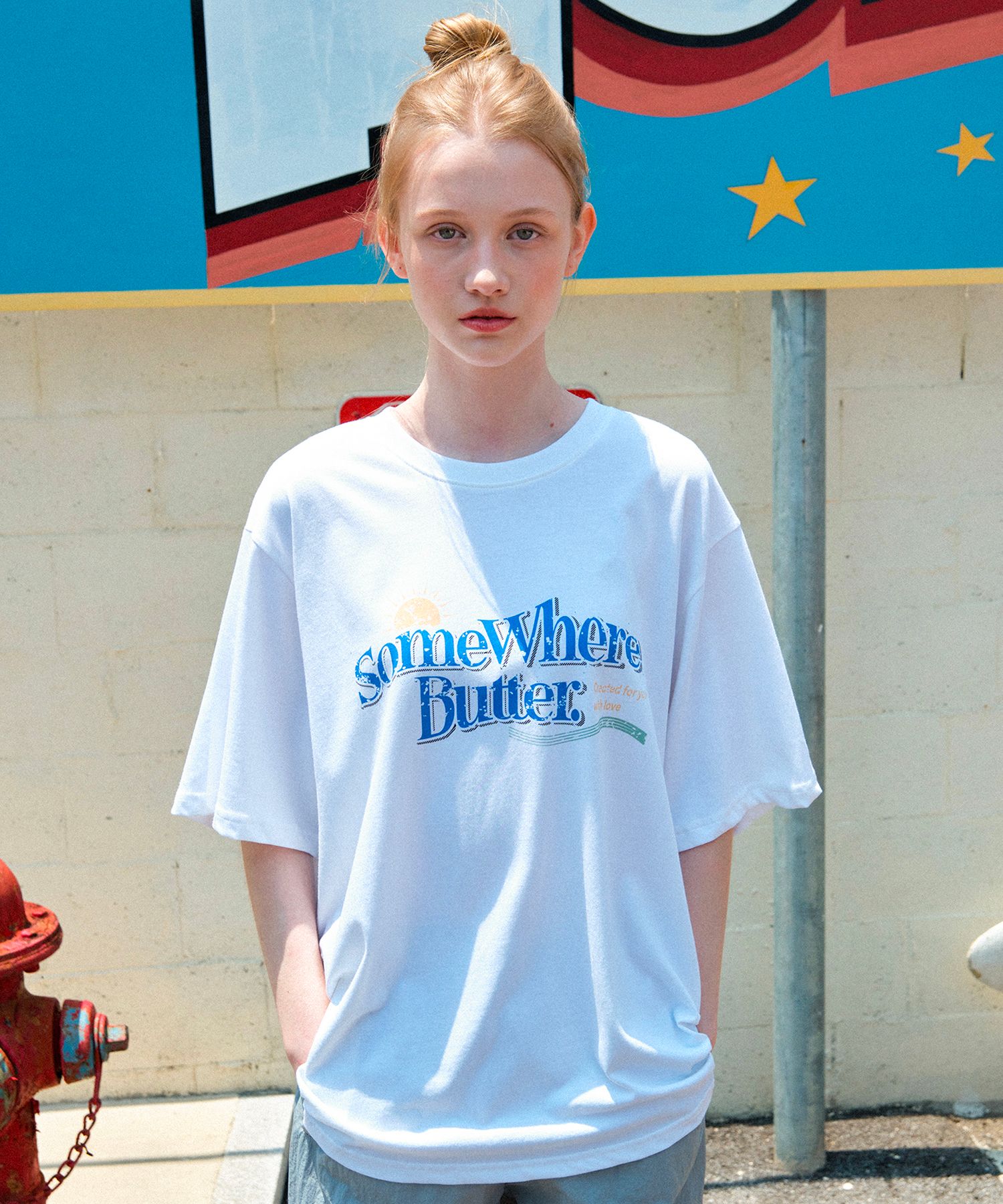 [SOMEWHERE BUTTER]★25SS★Sun Wave Logo Over-Fit Top MUSINSA | SOMEWHEREBUTTER Sun Wave Logo Over-Fit Top - Ivory