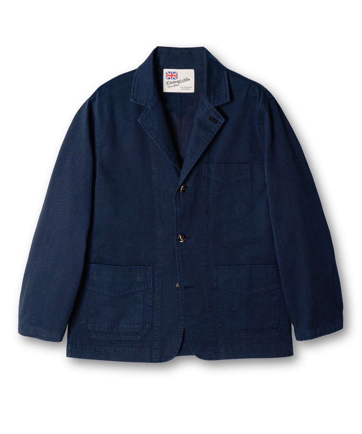 에든버러클럽(EDINBURGH CLUB) [SET-UP] Washed Cotton Blazer Jacket (Navy)