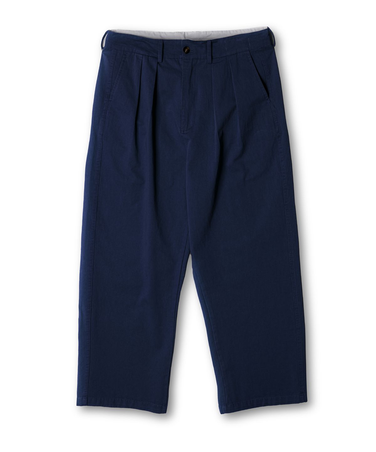 에든버러클럽(EDINBURGH CLUB) [SET-UP] Washed Cotton Double Pleated Pants (Navy)