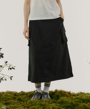 하일론 액티브 키네티쿨 롱 스커트 [매트 블랙]