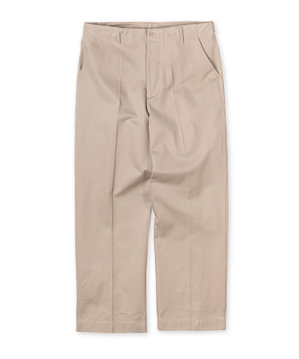 에든버러클럽(EDINBURGH CLUB) Semi-Wide Straight Cotton Pants (Beige)