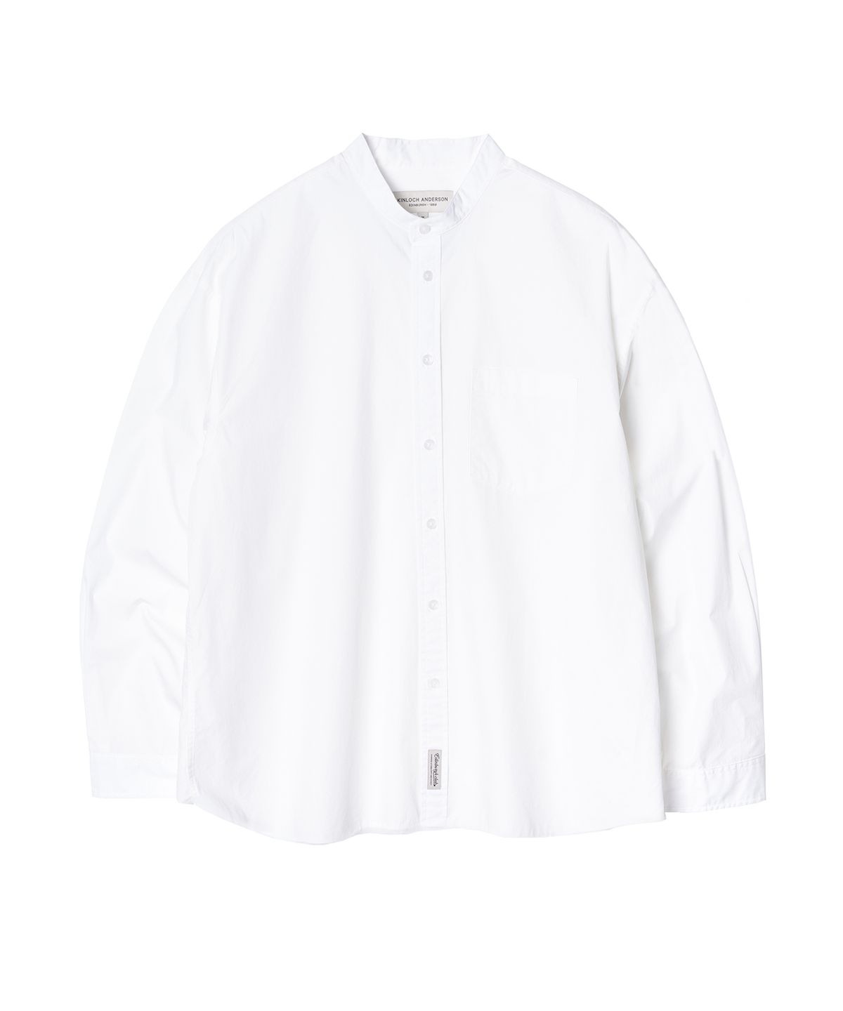 에든버러클럽(EDINBURGH CLUB) Overfit Solid China Collar Shirt (White)