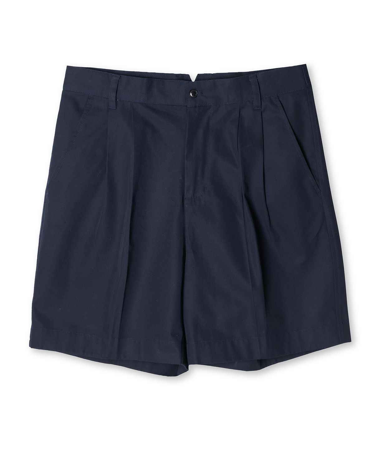 에든버러클럽(EDINBURGH CLUB) Two-Tuck Semi-Wide Cotton Shorts (Navy)