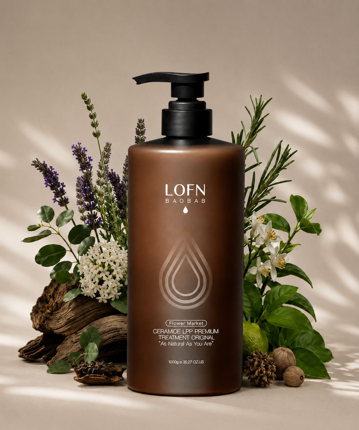 로픈(LOFN) 바오밥 세라마이드 엘피피 프리미엄 헤어 트리트먼트 오리지널 플라워마켓 1000g