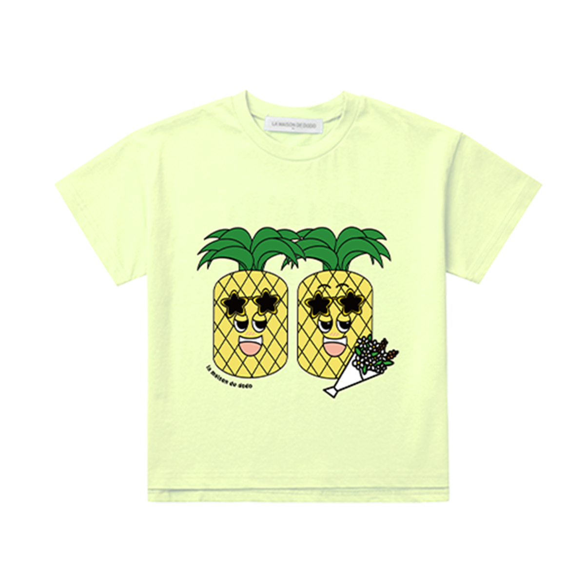 라메종드도도(LA MAISON DE DODO) Dodos Watermelon T-Shirt with Celebrating Pineapples_Very Pale Yellow_반팔티