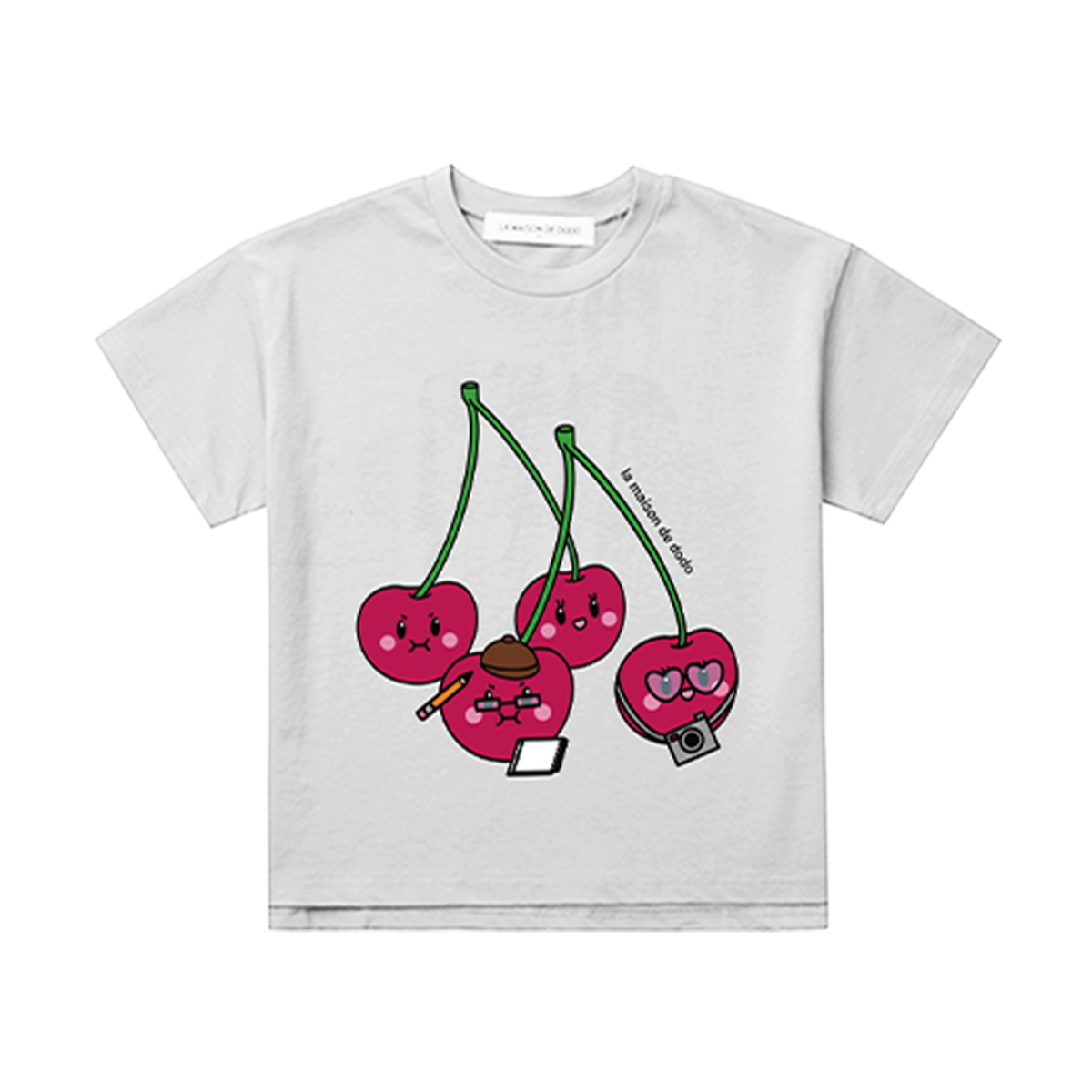라메종드도도(LA MAISON DE DODO) Dodos Watermelon T-Shirt with Archaeologist Cherries_White_반팔티