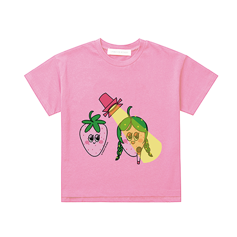 Dodos Watermelon T-Shirt with Popstar Strawberries_Watermelon Pink_반팔티