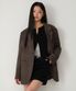 우먼즈 신세틱 스웨이드 오버사이즈 블레이저 [브라운]