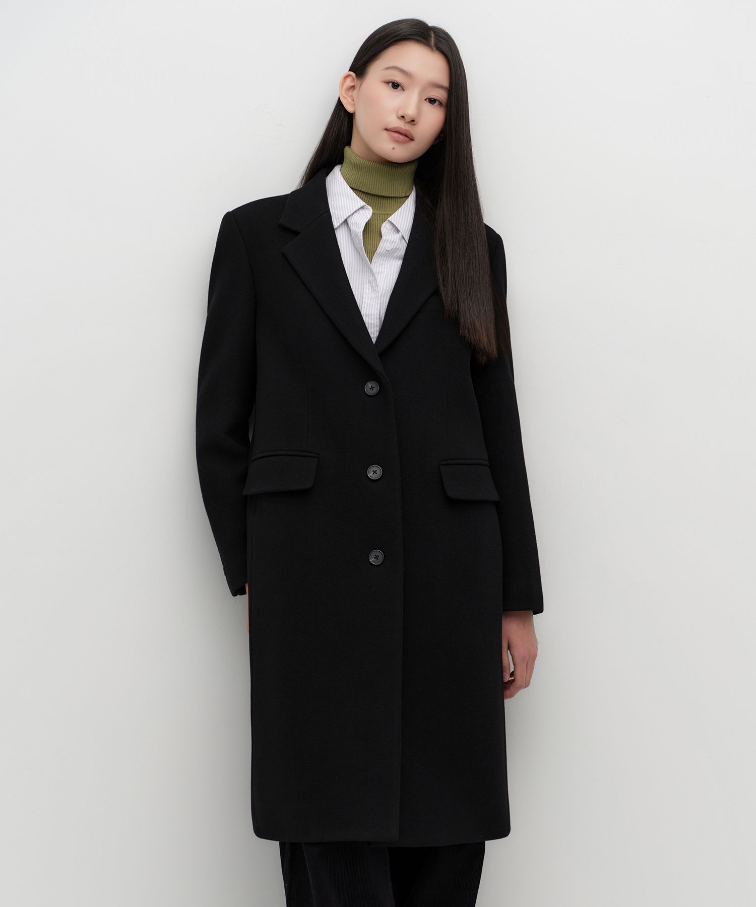 MUSINSA STANDARD コート MUSINSA | MUSINSA STANDARD MTR DADDY SHOULDER SINGLE BREASTED LONG