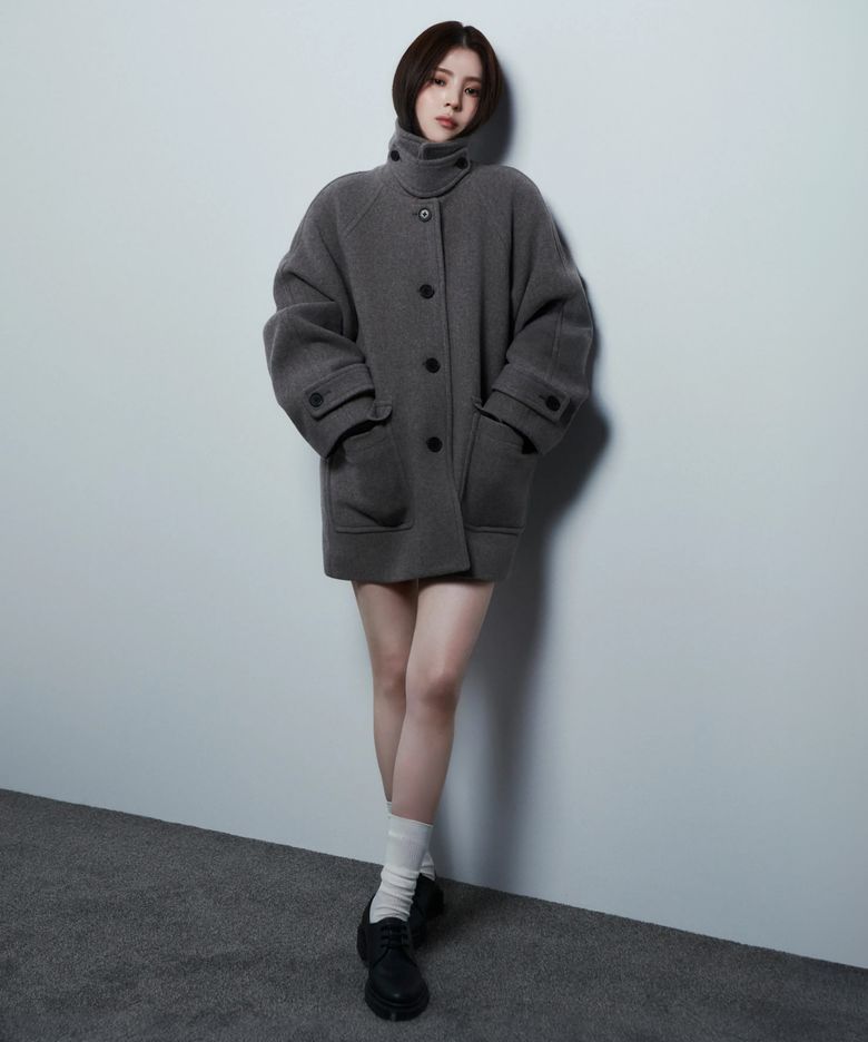 [한소희 PICK] 우먼즈 캐시미어 블렌드 하프 발마칸 코트 [토프]