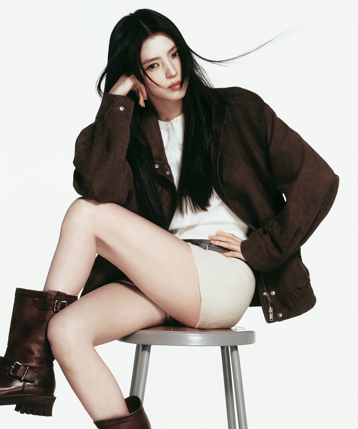 무신사 스탠다드 우먼(MUSINSA STANDARD WOMAN) 우먼즈 신세틱 스웨이드 하이넥 블루종 재킷 [브라운]