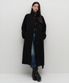 우먼즈 캐시미어 블렌드 하이 넥 로브 코트 [블랙]