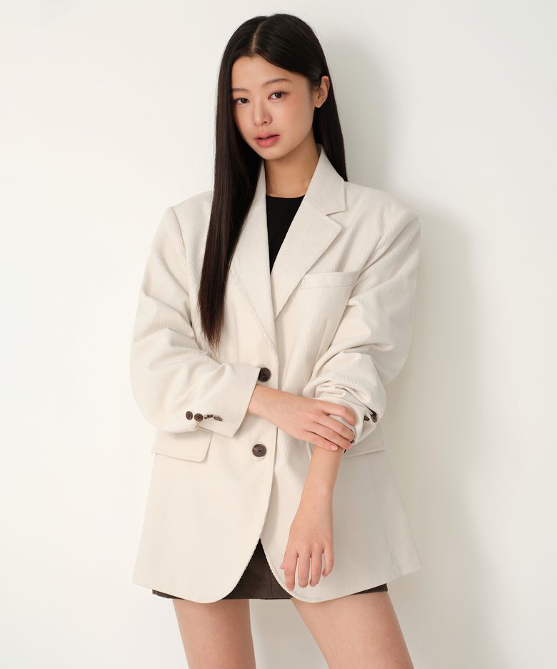 우먼즈 11W 코듀로이 오버사이즈 블레이저 [크림]