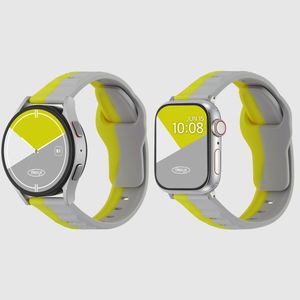 투톤 러기드 스포츠 실리콘 애플워치 스트랩 3 울트라 3 SE3 갤럭시워치 6 호환 밴드 - 레몬
