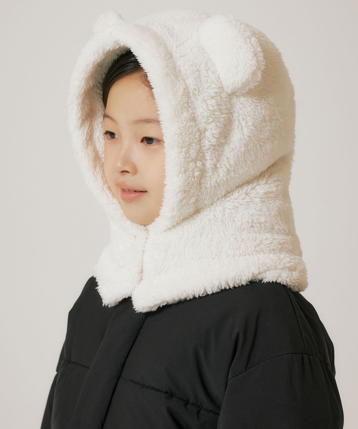 무신사 스탠다드 키즈(MUSINSA STANDARD KIDS) 샤기 플리스 이어 바라클라바 [아이보리]