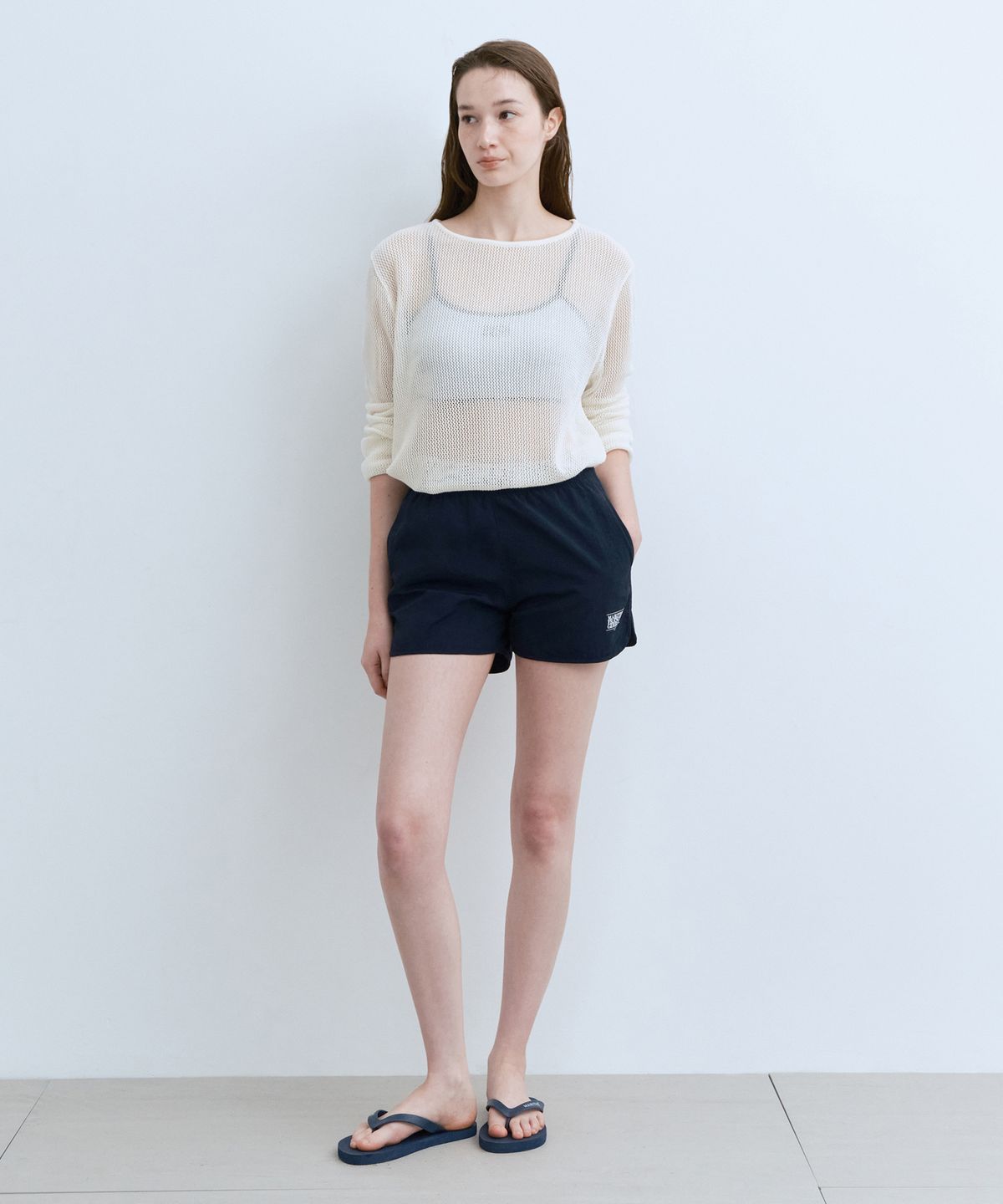 마리떼 스포츠(MARITHÉ SPORT) MOUVEMENT W DOLPHIN SHORTS navy