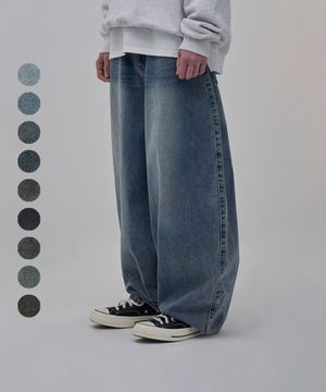 87-STAN047 벌룬핏 워싱 와이드 데님팬츠 9COLOR