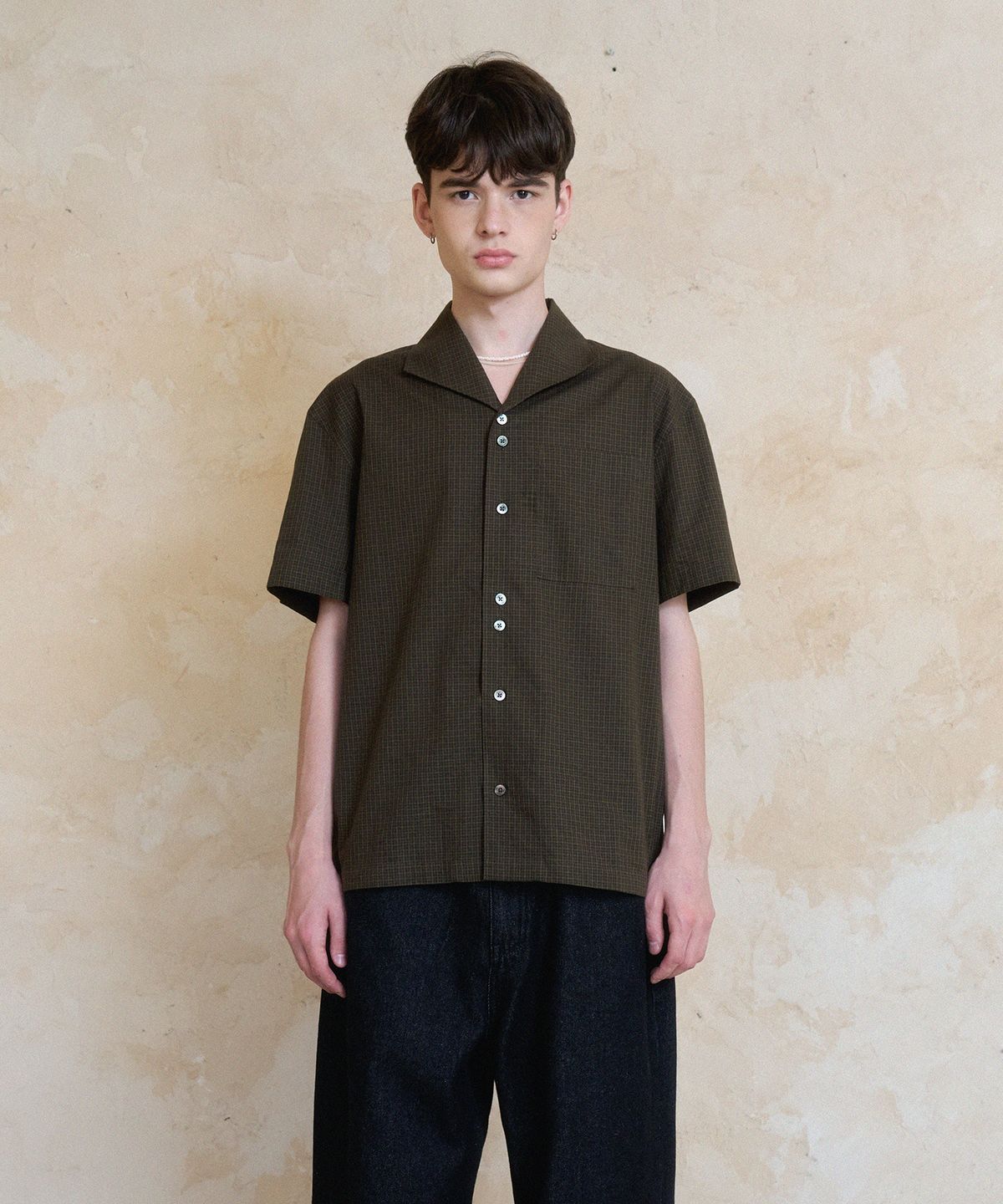 노운(NOUN) wing collar shirts (khaki brown)