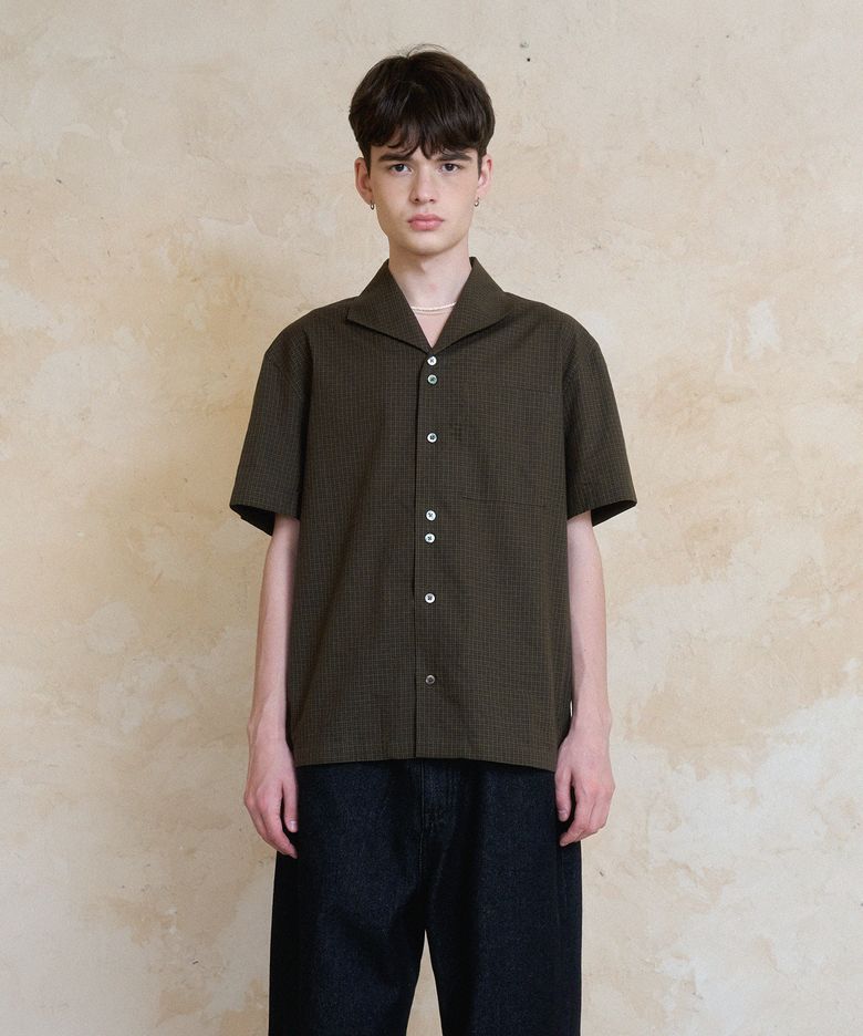 wing collar shirts (khaki brown)