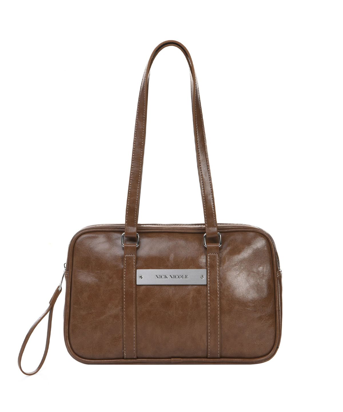 닉앤니콜(NICK&NICOLE) CRYSTAL LEATHER BOSTON BAG_CAMEL
