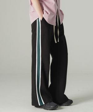 브레이스 세미 와이드 트랙팬츠 블랙 HSLP7808