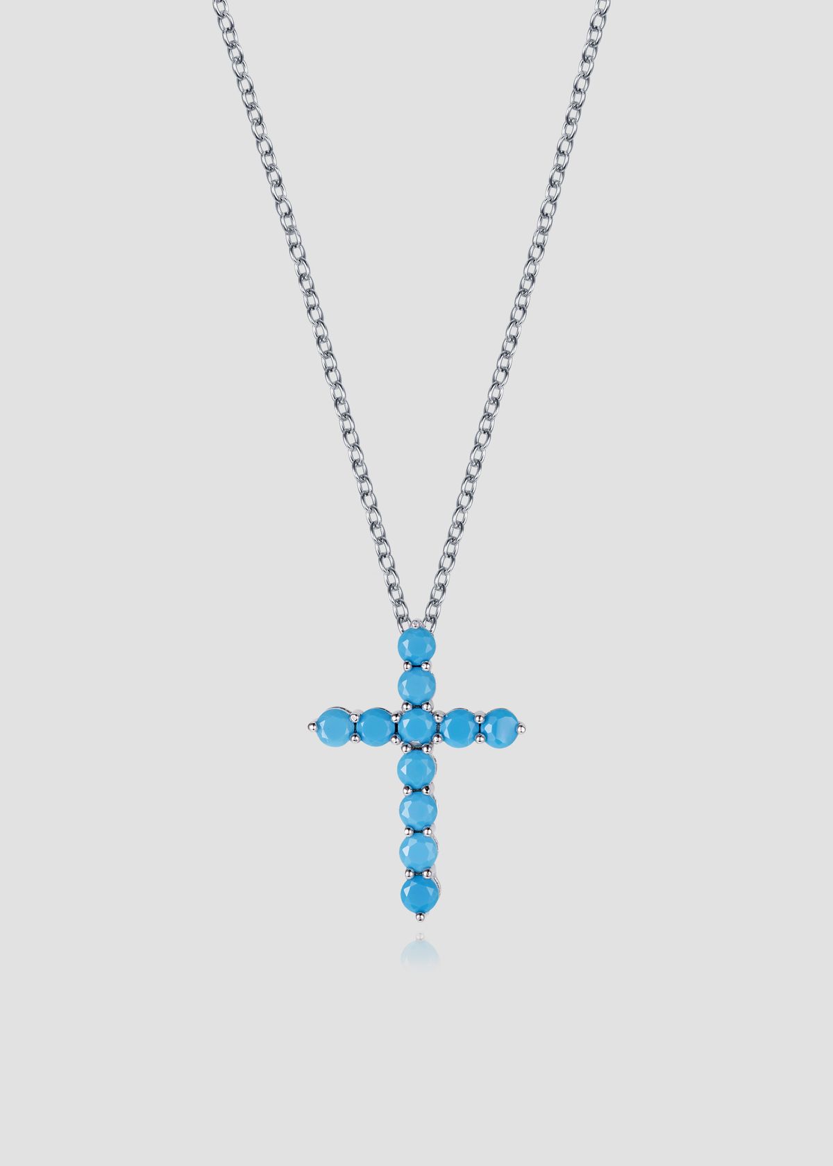 아논(ANON) Turqouise Long Cross Necklace