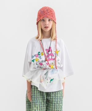 드로잉 박스 오버핏 티셔츠 [화이트]