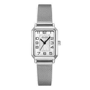 저소음 스퀘어 가죽 메탈 여성손목시계 사각케이스 쇼핑백증정