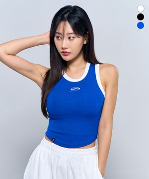 P5041 배색 크롭 골지나시 [3COLOR]