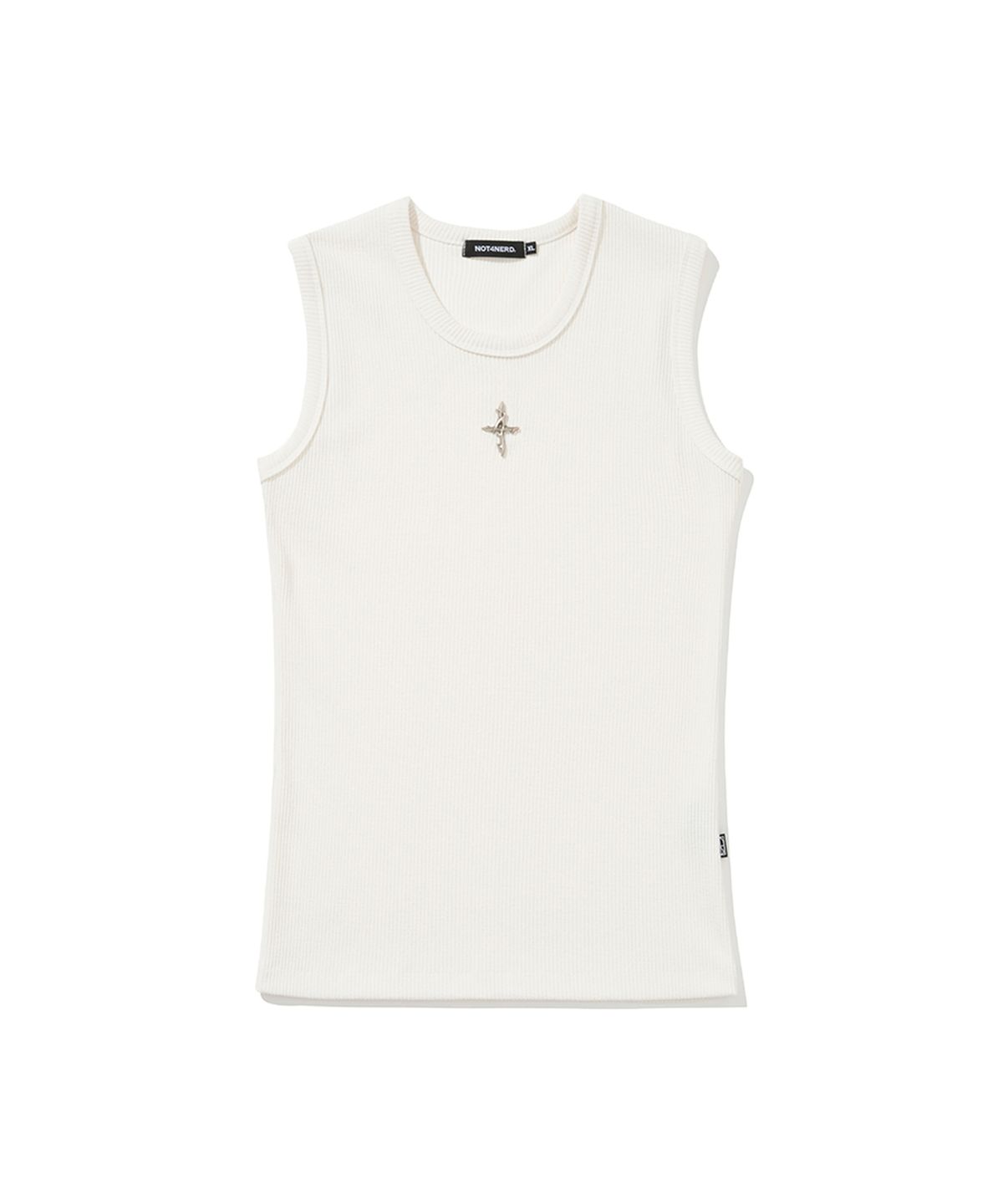 낫포너드(NOT4NERD) 4 Symbol Ribbed Sleeveless - White